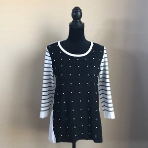 WHBM pearl accent knit sweater